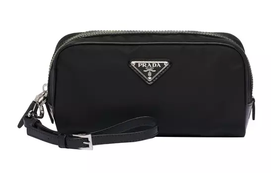PRADA Клатч из нейлоновой ткани с кожей, обычный, мужской, черный