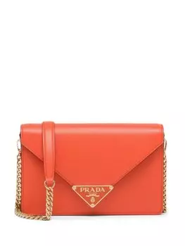 Prada клатч-конверт на цепочке, оранжевый