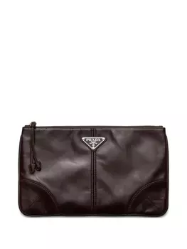 Prada клатч на молнии, коричневый