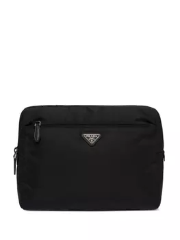 Prada клатч с логотипом, черный
