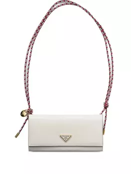 Prada клатч с плетеным ремешком, белый