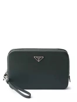 Prada клатч с узором Saffiano, зеленый