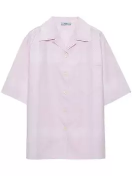 Prada клетчатая хлопковая рубашка, розовый