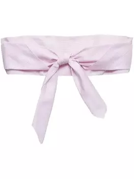 Prada клетчатый хлопковый бандо-топ, розовый