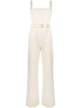 Prada комбинезон без рукавов с поясом, нейтральный цвет