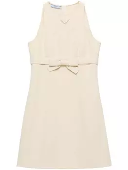 Prada короткое платье с бантом, нейтральный