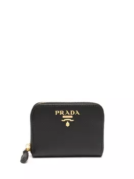 Prada кошелек для монет из сафьяновой кожи, черный