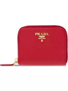 Prada кошелек для монет из сафьяновой кожи, красный
