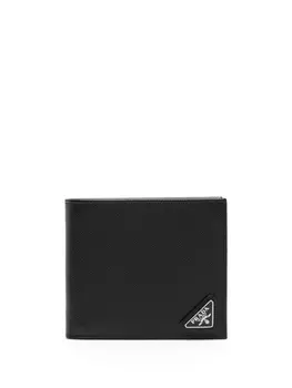 Prada кошелек из кожи Saffiano с логотипом, черный