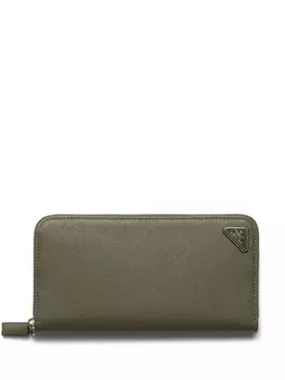 Prada кошелек из сафьяновой кожи с логотипом, зеленый