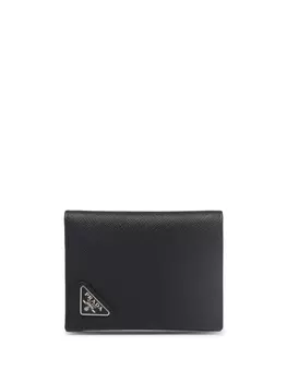 Prada кошелек из сафьяновой кожи с логотипом, черный