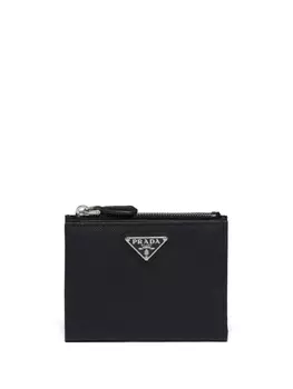 Prada кошелек из сафьяновой кожи с логотипом, черный