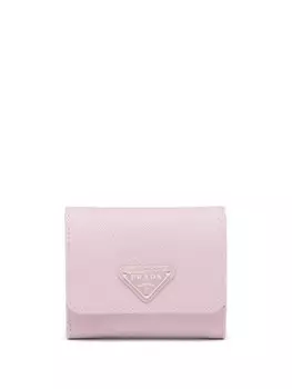 Prada кошелек из сафьяновой кожи с логотипом, розовый
