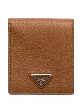 Prada кошелек из зернистой кожи, коричневый