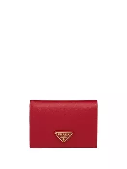 Prada кошелек с металлическим логотипом, красный