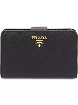 Prada кошелек среднего размера, черный