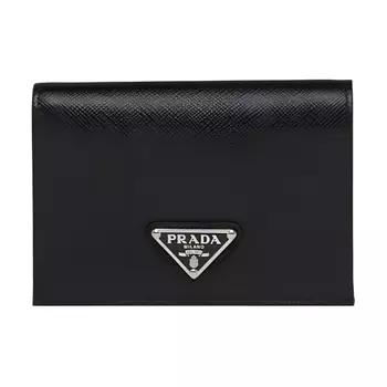 PRADA Кошелек Trumpets из сафьяновой кожи, женский, черный