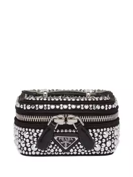 Prada косметичка с кристаллами, черный