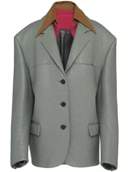 Prada кожаная куртка, серый