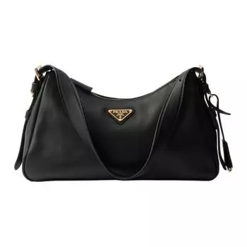PRADA Кожаная сумка через плечо среднего размера, женская, черная