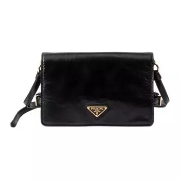 PRADA Кожаная сумка через плечо, женская, черная