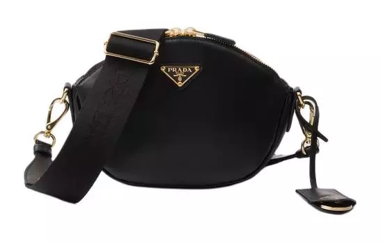 PRADA Кожаная сумка через плечо, женская, черная