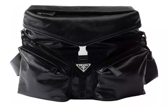 PRADA Кожаная сумка через плечо, женская, черная