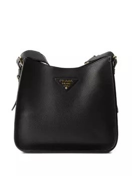 Prada кожаная сумка среднего размера, черный