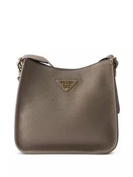 Prada кожаная сумка среднего размера, коричневый