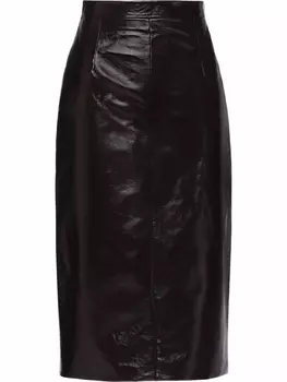Prada кожаная юбка-карандаш, черный