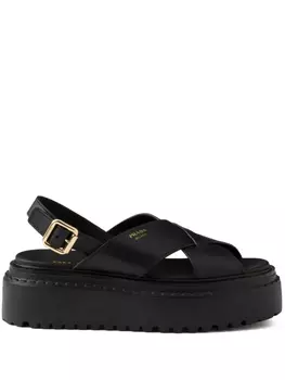 Prada кожаные сандалии, черный