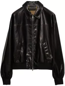 Prada кожаный бомбер, черный