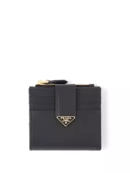 Prada кожаный кошелек с логотипом, черный