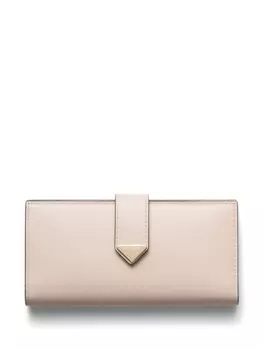 Prada кожаный кошелек с треугольным логотипом, нейтральный цвет