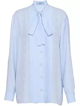 Prada крепдешиновая блузка, синий