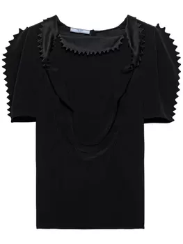 Prada креповый топ, черный