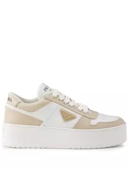 Prada кроссовки Downtown Bold из кожи, нейтральный цвет
