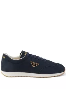 Кроссовки Prada With Logo, темно-синий/золотой