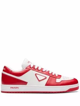 Кроссовки Prada With Logo Patch, белый/красный