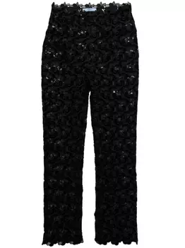 Prada кружевные брюки, черный