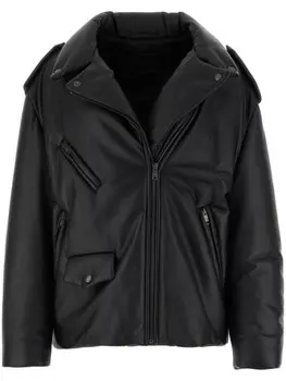 Prada куртка кожаная с подкладкой, черный