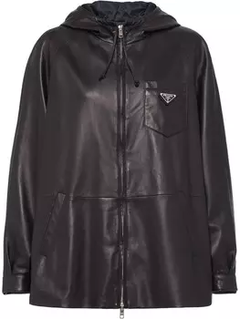 Prada куртка оверсайз с капюшоном, черный