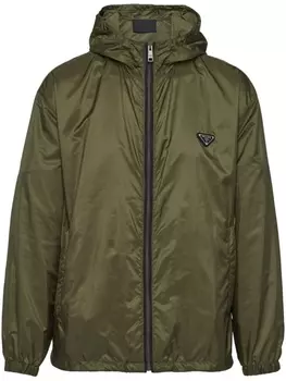 Prada куртка Re-Nylon с капюшоном, зеленый