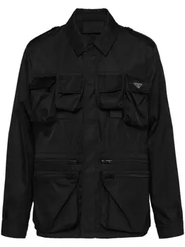 Prada куртка Re-Nylon с карманами, черный