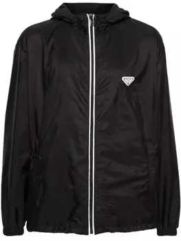 Prada куртка Re-Nylon с логотипом, черный