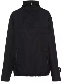 Prada куртка Re-Nylon с высоким воротником, черный