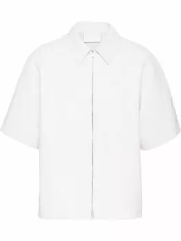 Prada куртка-рубашка с короткими рукавами, белый