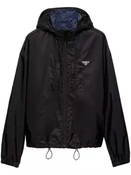 Prada куртка с капюшоном Re-Nylon, черный