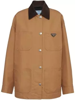 Prada куртка с логотипом, коричневый