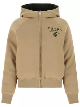 Prada куртка с логотипом-жаккардом, коричневый
